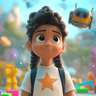 A young Reyes child at bright, joyful play.